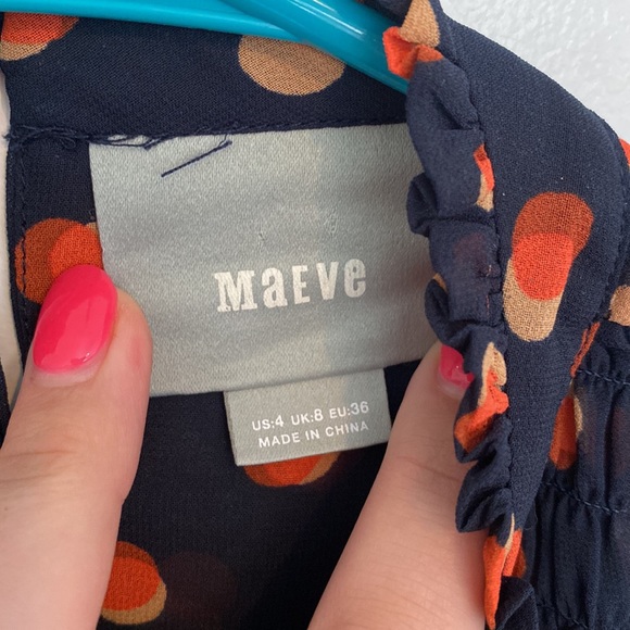 MAEVE Anthropologie TankTop Blouse Navy Size 4 - Picture 4 of 10